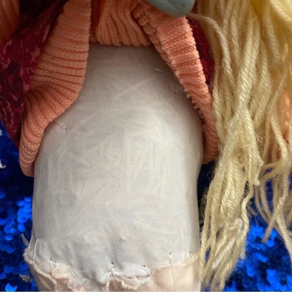 vintage handmade girl and boy dolls made of cloth and stuffed with straw 15” - Picture 12 of 16